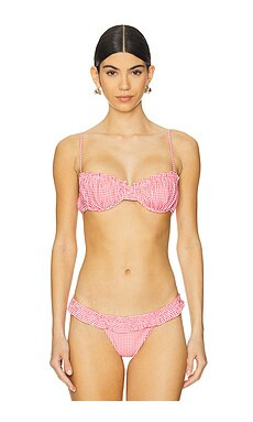 FAITHFULL THE BRAND Esterel Bikini Top in Gingham Red from Revolve.com | Revolve Clothing (Global)