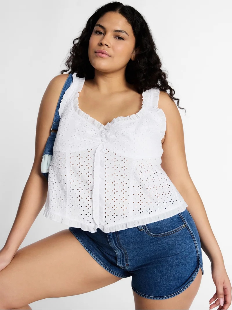 Kacey Lee Women's Eyelet Top, Sizes XS-XXL | Walmart (US)