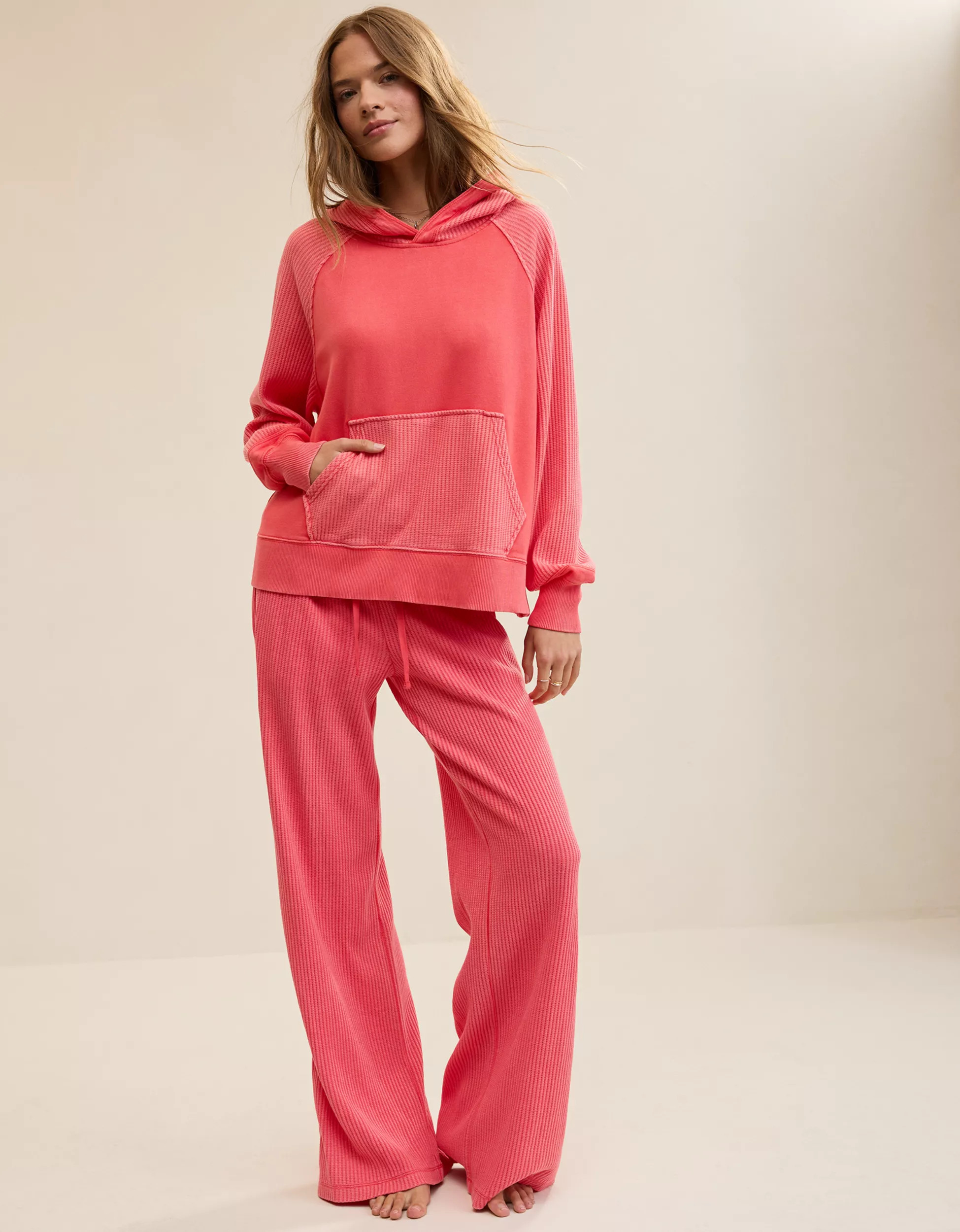 Aerie Essential Waffle Hoodie | Aerie