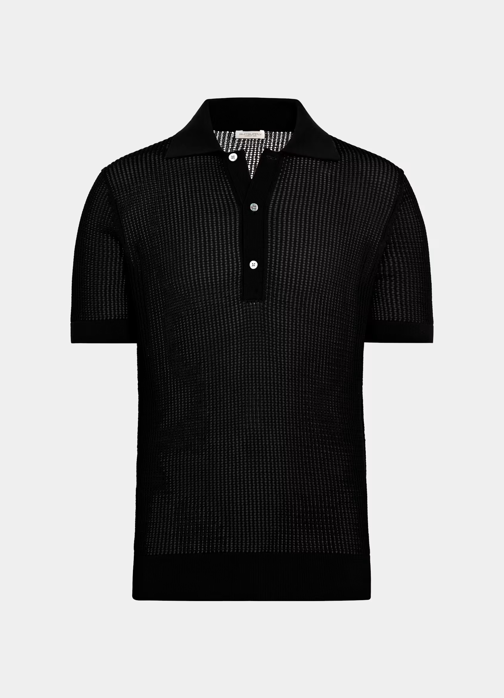 Black Crochet Polo | Suitsupply (US)