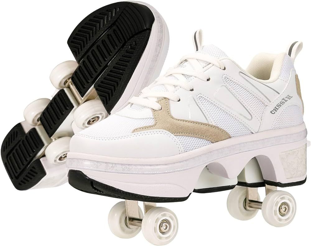 Roller Skate Shoes for Girls and Boys - Sneaker Skates for Women, Shoe with Retractable Wheels - ... | Amazon (US)