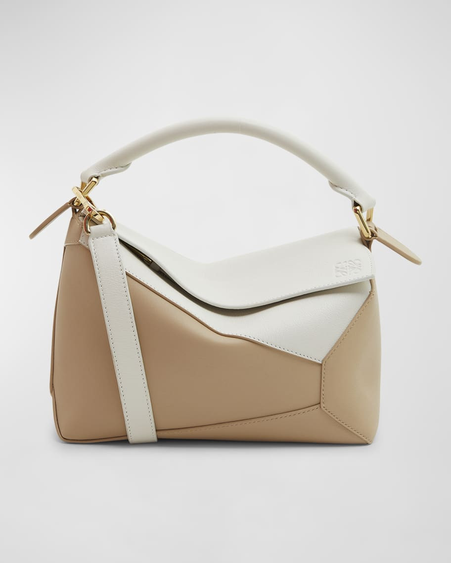 Loewe Puzzle Edge Small Top-Handle Bag in Bicolor Leather | Neiman Marcus
