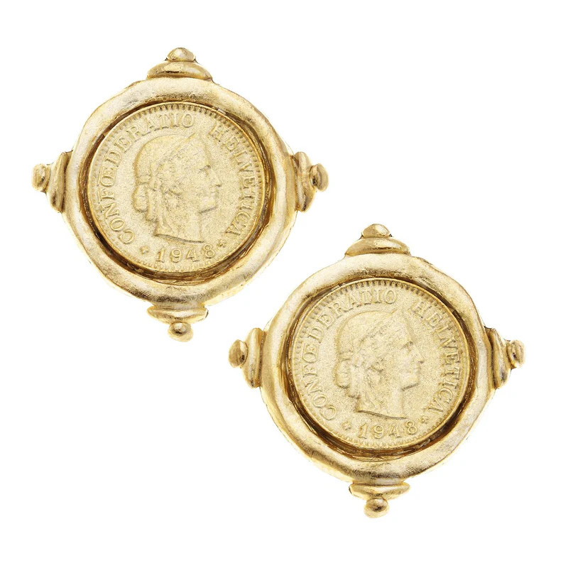 Coin Intaglio Studs | Susan Shaw
