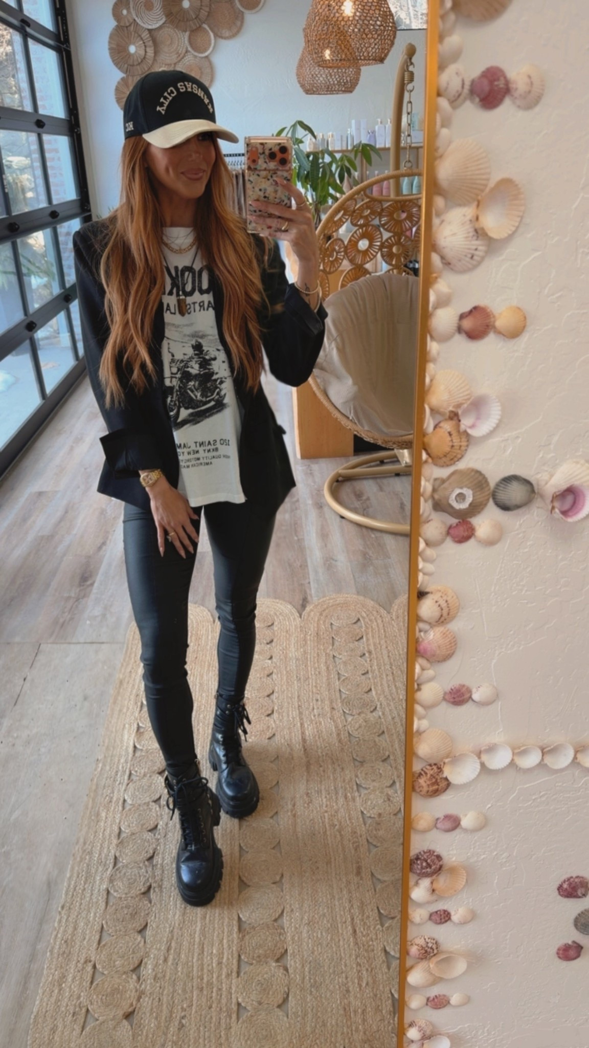 This is your sign to wear the leather pants. Whole fit linked.

#LTKTall #LTKdayinmylife #LTKootd