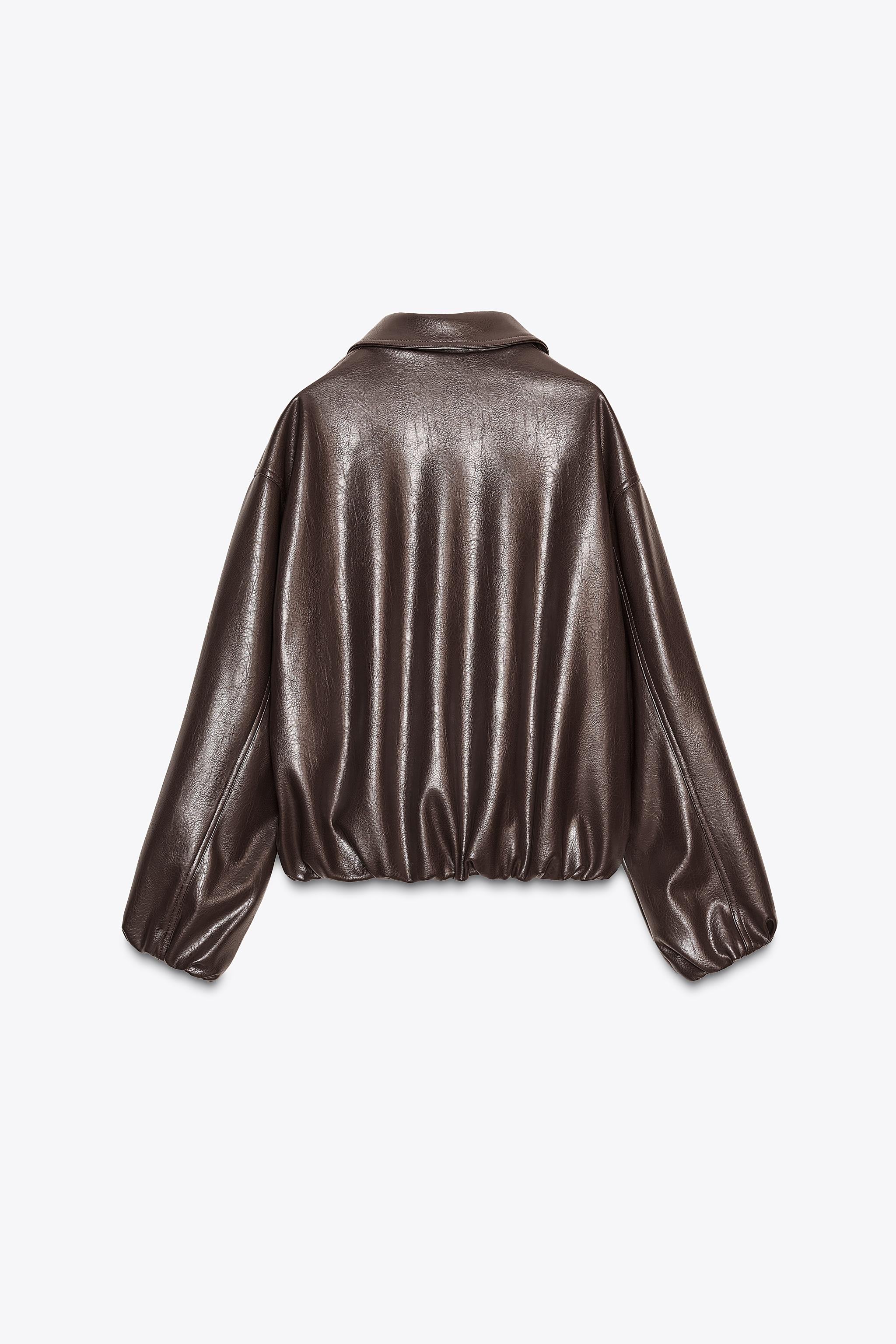 FAUX LEATHER BOMBER JACKET | Zara US