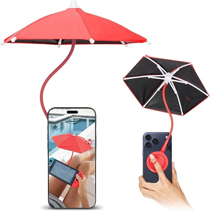 UPF 45+ Magnetic Phone Umbrella,Phone Umbrella for Sun with Black Anti-UV Coating,UV Protection C... | Amazon (US)