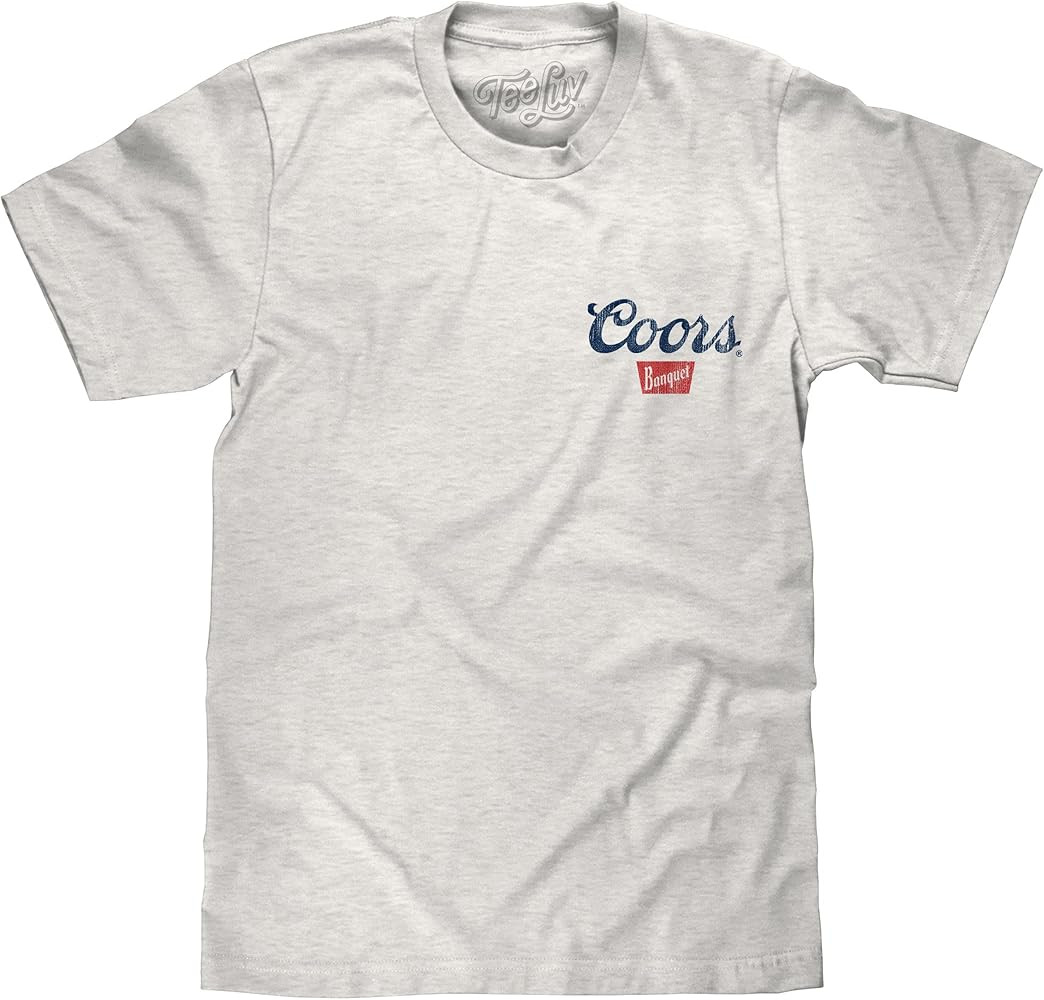 Tee Luv Men's Coors Banquet Beer Front and Back Faded Graphic T-Shirt | Amazon (US)