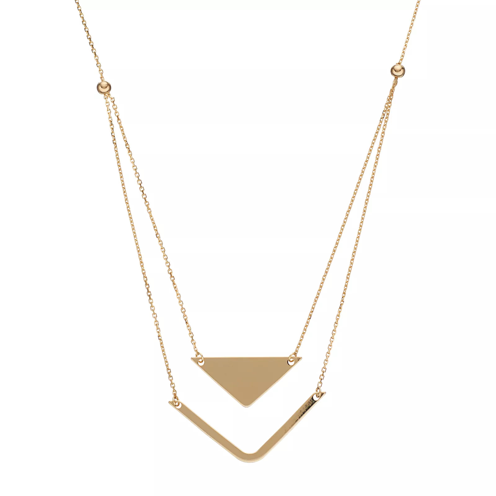14k Gold Chevron Layered Necklace, Women's, Size: 16"", Yellow | Kohl's