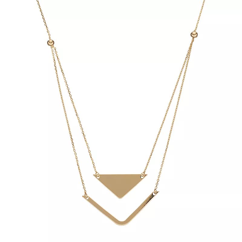 14k Gold Chevron Layered Necklace, Women's, Size: 16"", Yellow | Kohl's