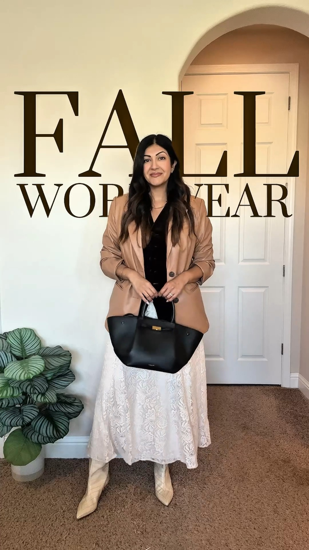 These office outfits include this lace  skirt, leather blazer, ruffle top and colors brown, green, and navy blue

#officeoutfit #officelooks #loftpartner #loveloft #fallootd #falltrends

#LTKSeasonal #LTKSaleAlert #LTKWorkwear