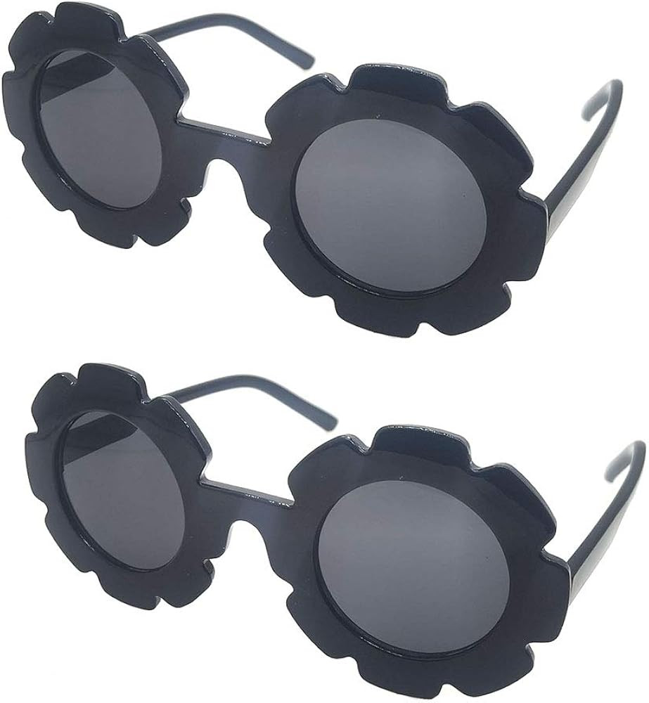 EZ Tuxedo 2 Pcs Sunglasses for Kids Round Flower Cute Glasses UV 400 Protection Children Girl Boy... | Amazon (US)