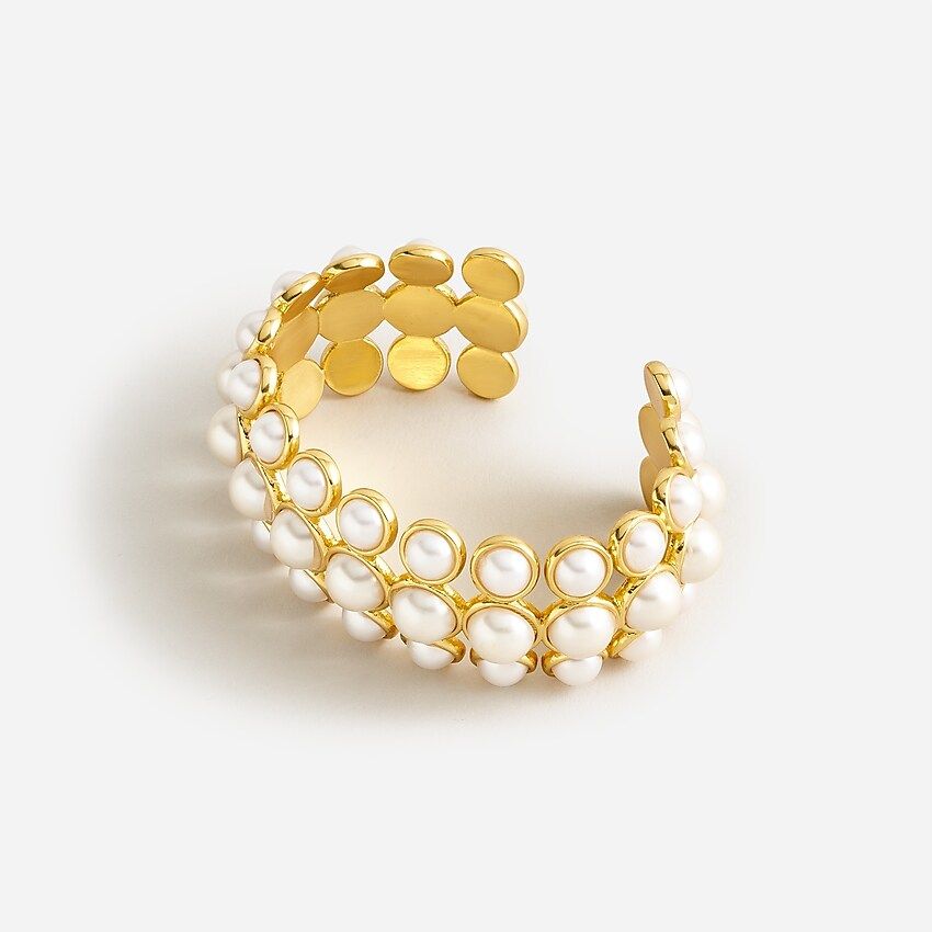 Layered pearl cuff bracelet | J.Crew US