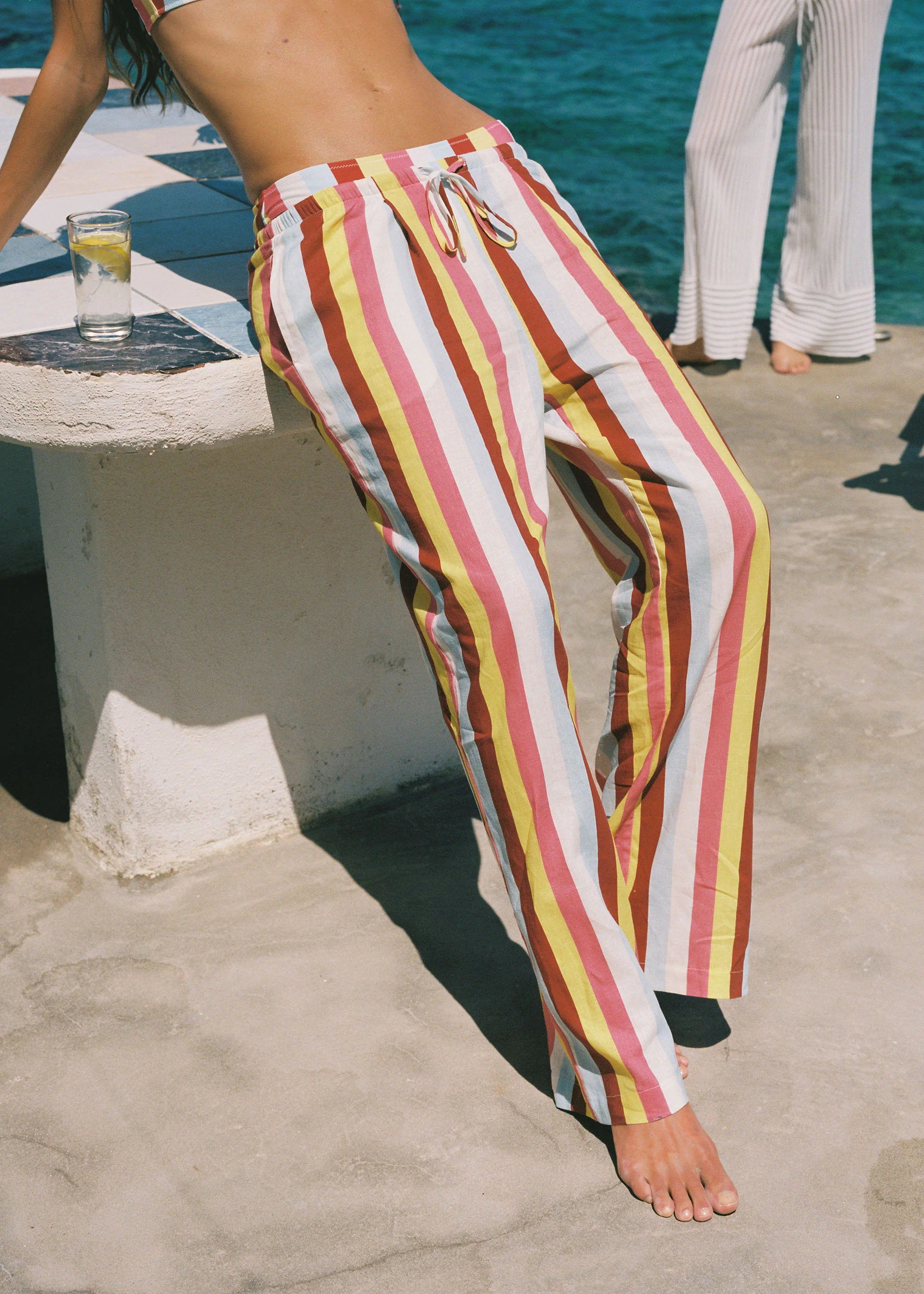 Ashling Pant Linen Symi Stripe | Solid & Striped