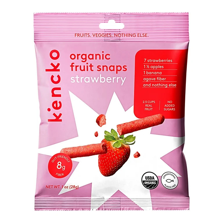 Kencko Strawberry Organic Fruit Snaps, Freeze Dried Fruit Snacks, 1 oz | Walmart (US)