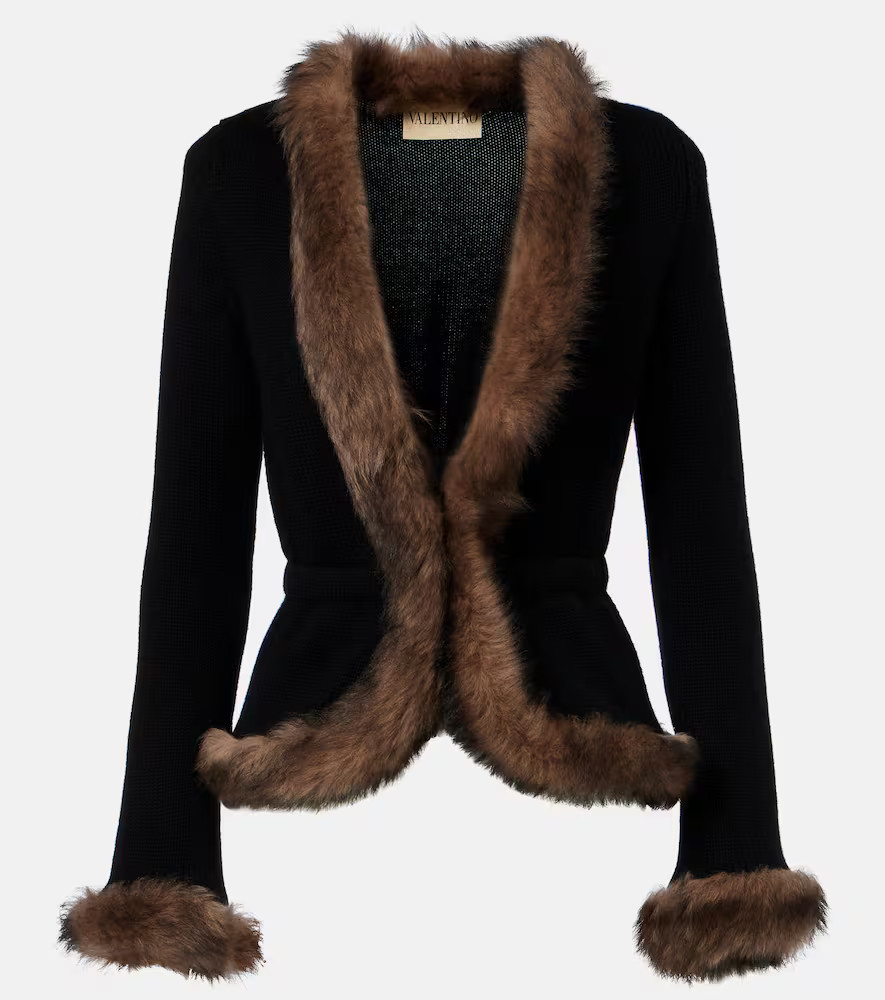 Valentino Shearling-trimmed cashmere jacket | Mytheresa (US/CA)