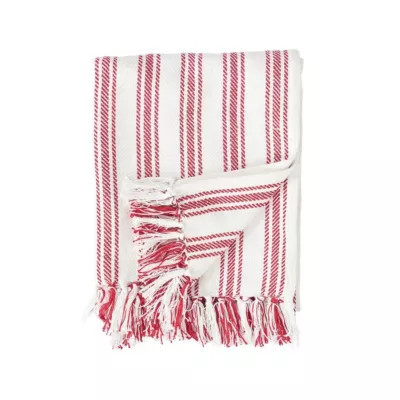 C&F Home Ticking Throw Blanket, Red, 50 x 60 | Belk