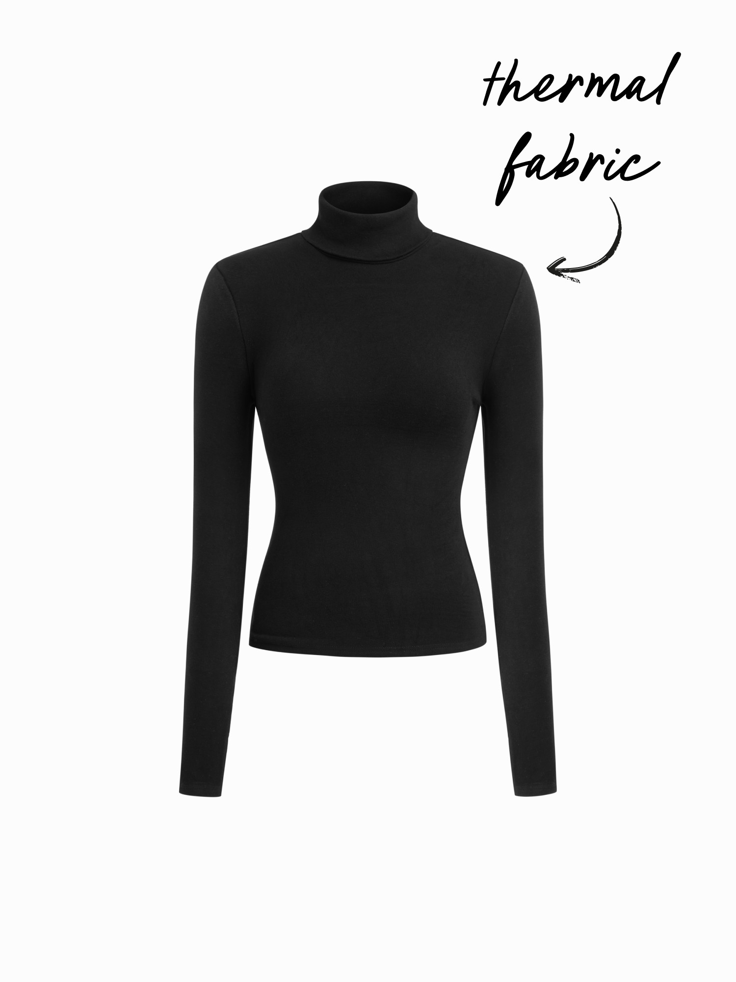 Knit Fabric Thermal Cotton-blend Turtleneck Long Sleeve Tee For Daily Casual | Cider