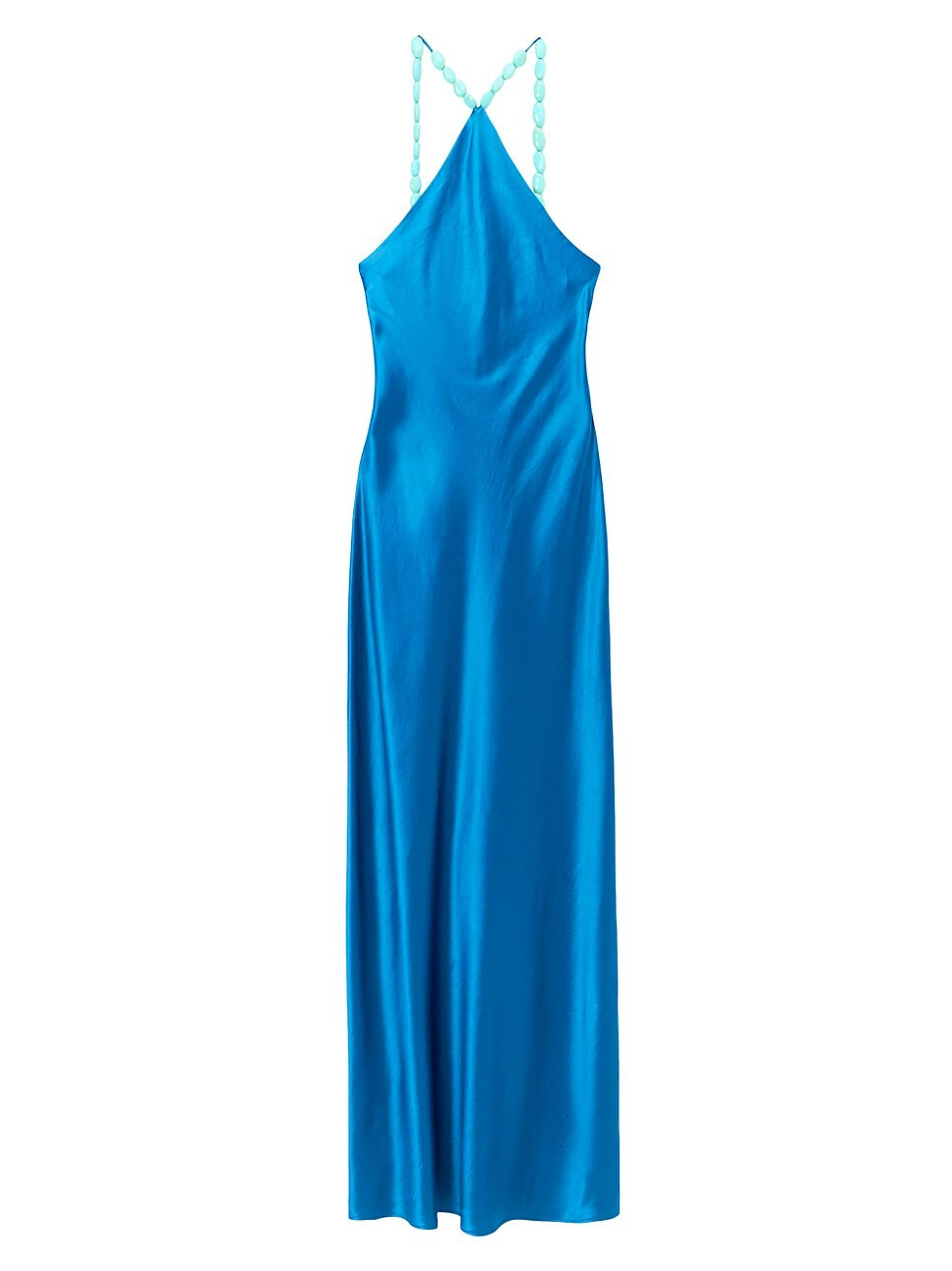 Stone-Strap Satin Halter Maxi Dress | Saks Fifth Avenue