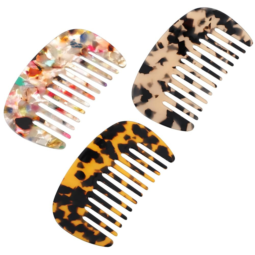3PCS Mini Wide Tooth Comb Set Anti-Static Pocket Size Detangling Combs for Women Suitable for Thi... | Amazon (US)