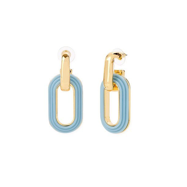 Scoop Women’s 14K Gold Flash-Plated Blue Link Earrings - Walmart.com | Walmart (US)