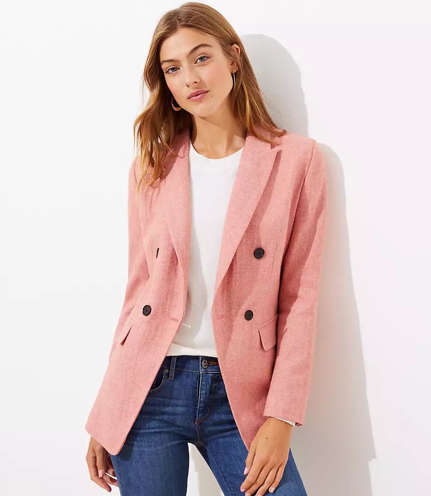 Melange Double Breasted Blazer | LOFT