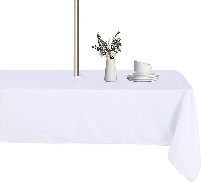 LUSHVIDA Outdoor and Indoor Tablecloth - Washable Waterproof Wrinkle Free Table Cloth with Zipper... | Amazon (US)