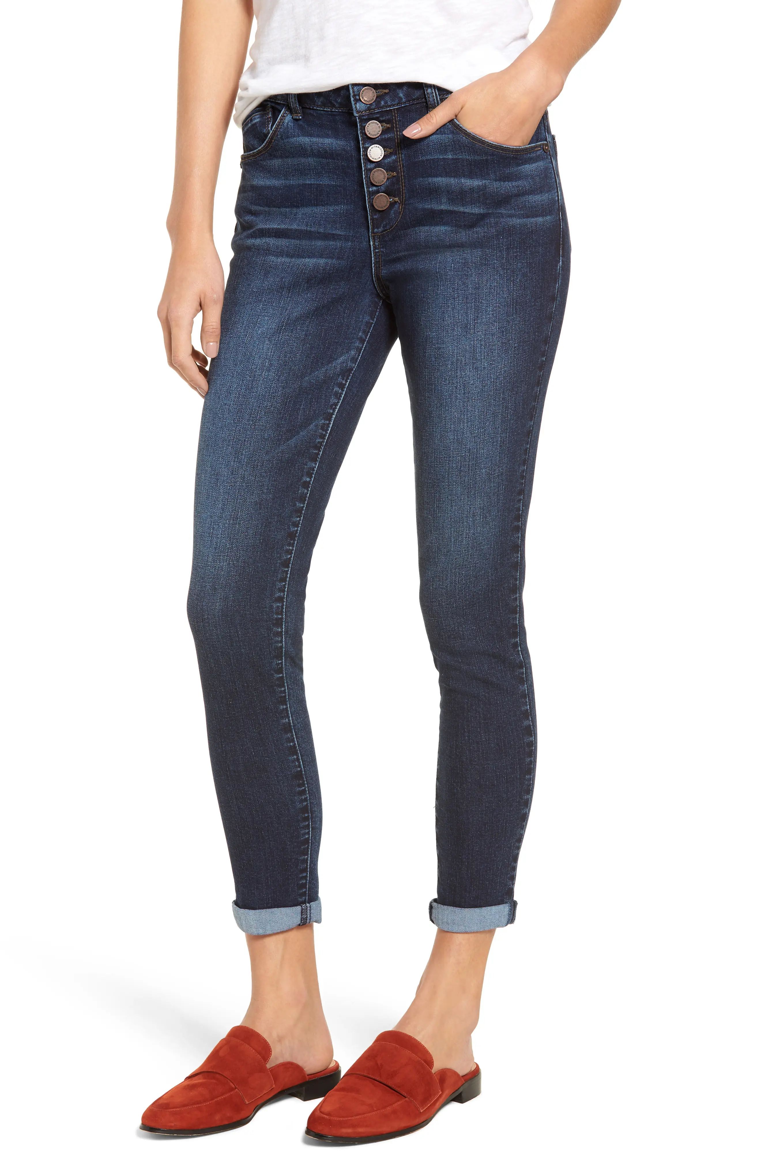 Button Fly Ankle Skinny Jeans | Nordstrom