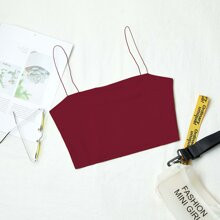 Solid Slim Cami Crop Top | SHEIN