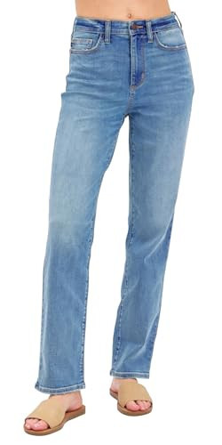 Judy Blue Women's High Rise 90's Relaxed Straight Jeans (US, Numeric, 7, Regular, Regular, MD) | Amazon (US)