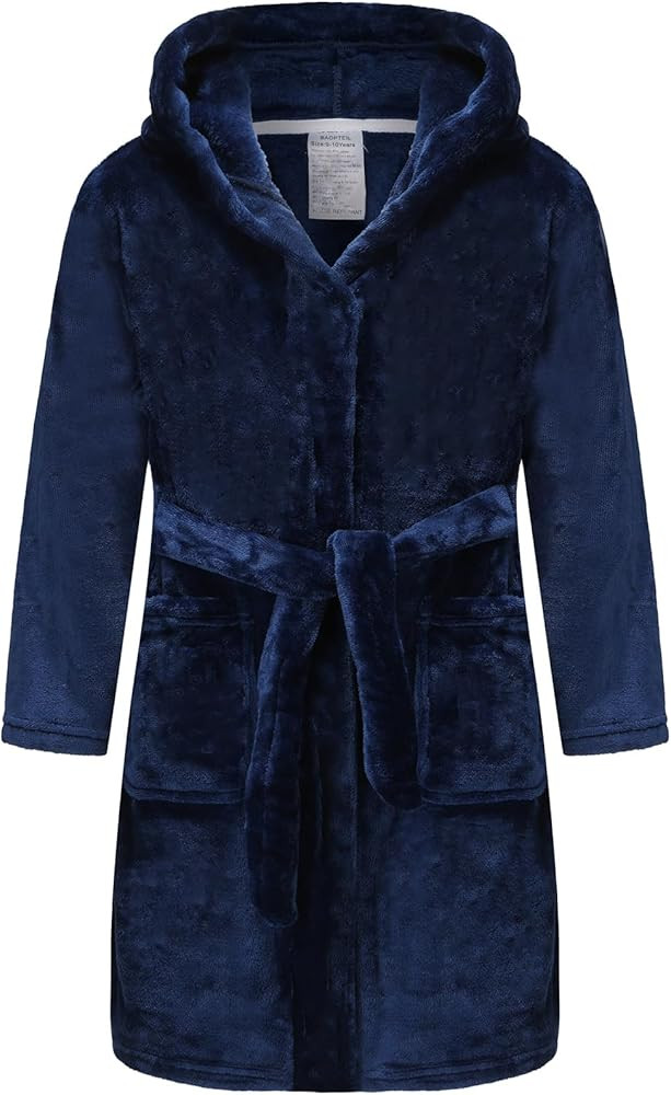 Girls Fleece Hooded Robes Kids Warm Bath Robe for Girls Soft Fuzzy Bathrobe | Amazon (US)