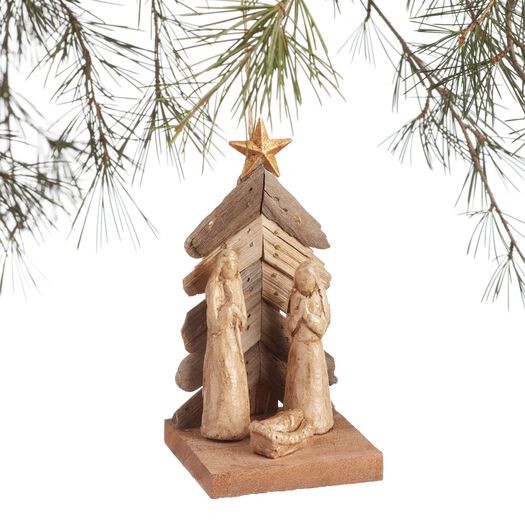 Driftwood and Paper Pulp Nativity Scene Ornament by World Market | World Market