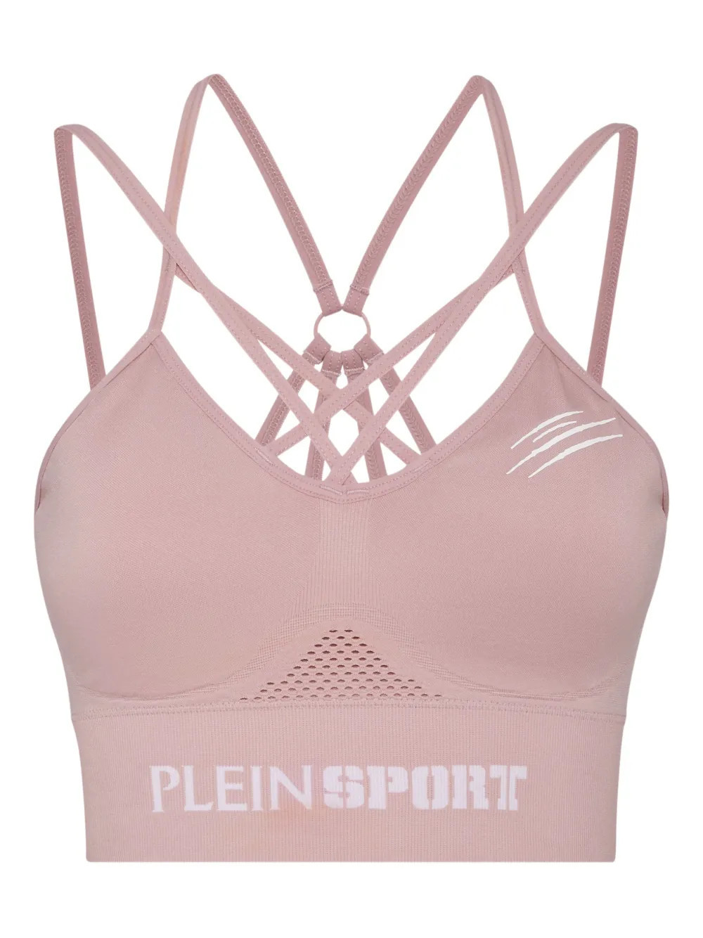 Plein Sport criss-cross-strap sports bra - Pink | Farfetch Global