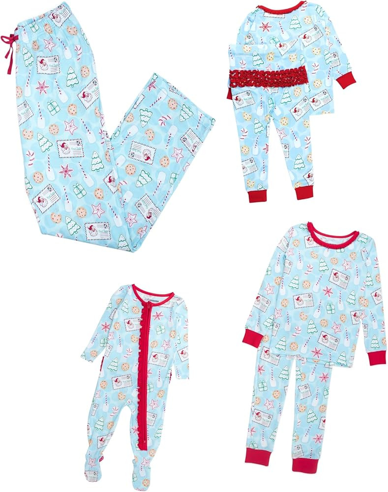 RuffleButts SoftSnooze Santa Sweets Holiday Family Matching Pajama Sets | Amazon (US)