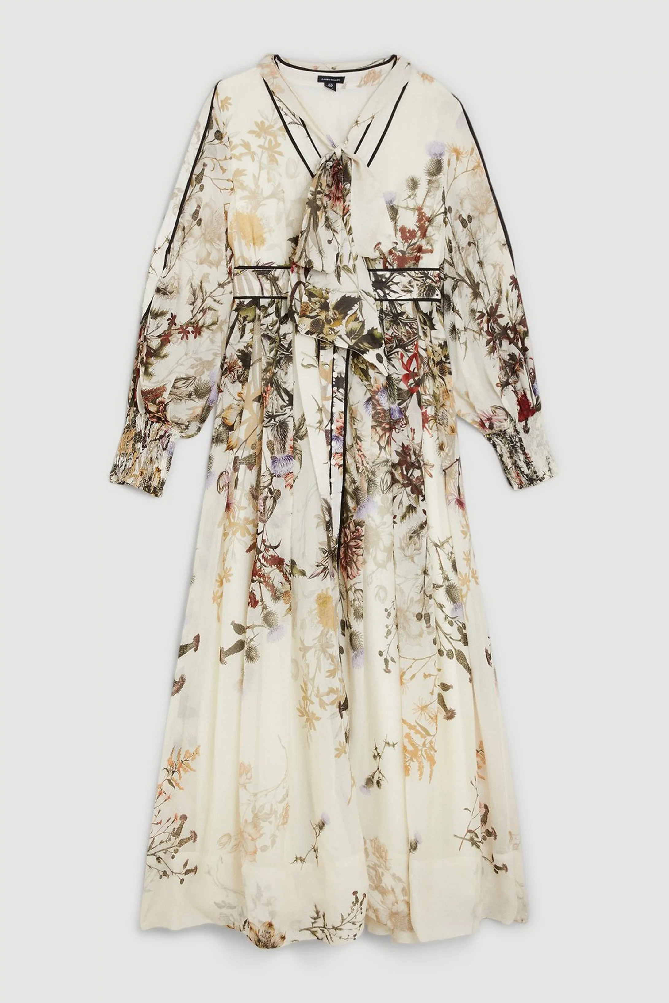 Lydia Millen Viscose Floral Border Print Woven Maxi Dress | Karen Millen US