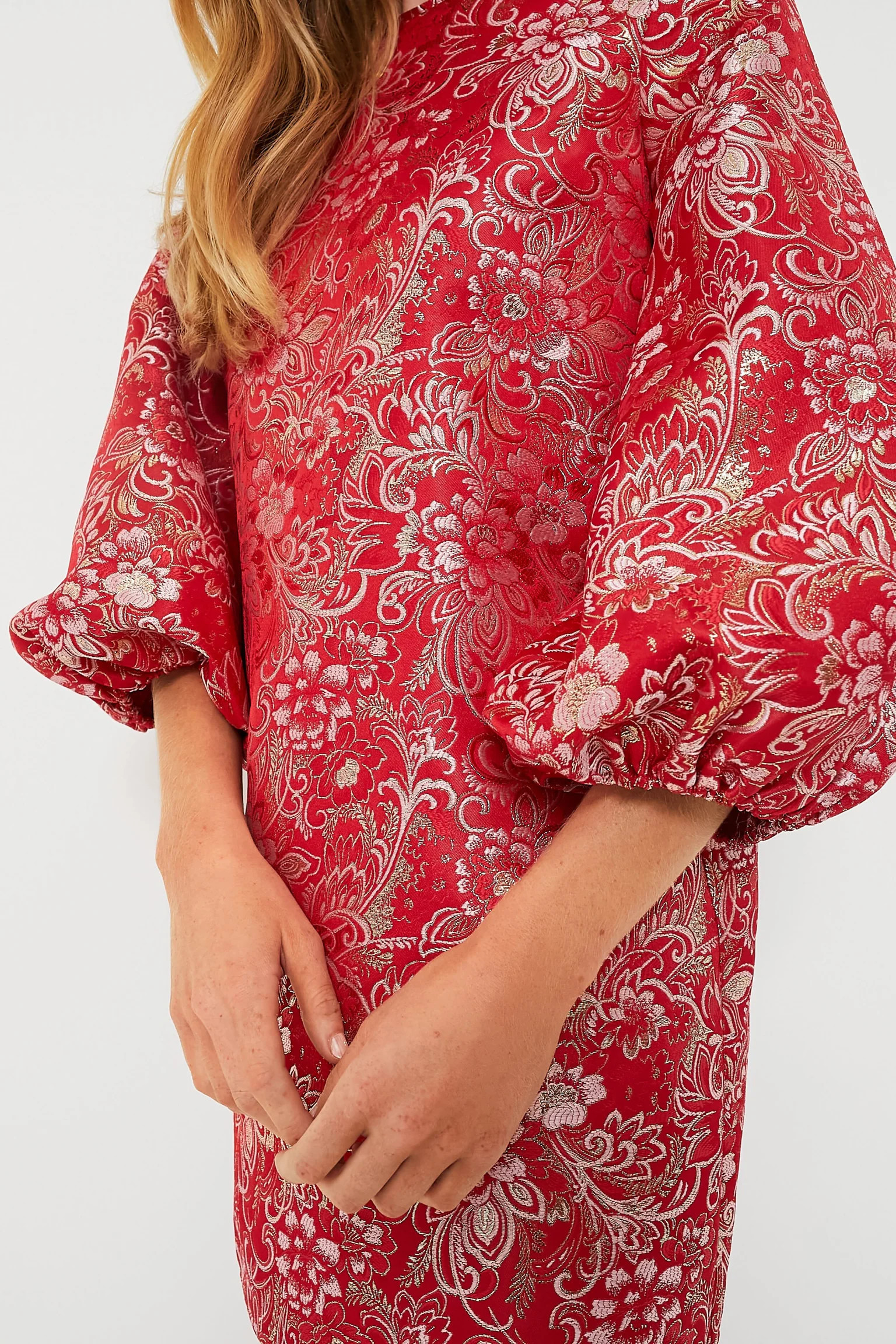 Red &amp; Pink Jacquard Janie Mini Dress | Tuckernuck (US)