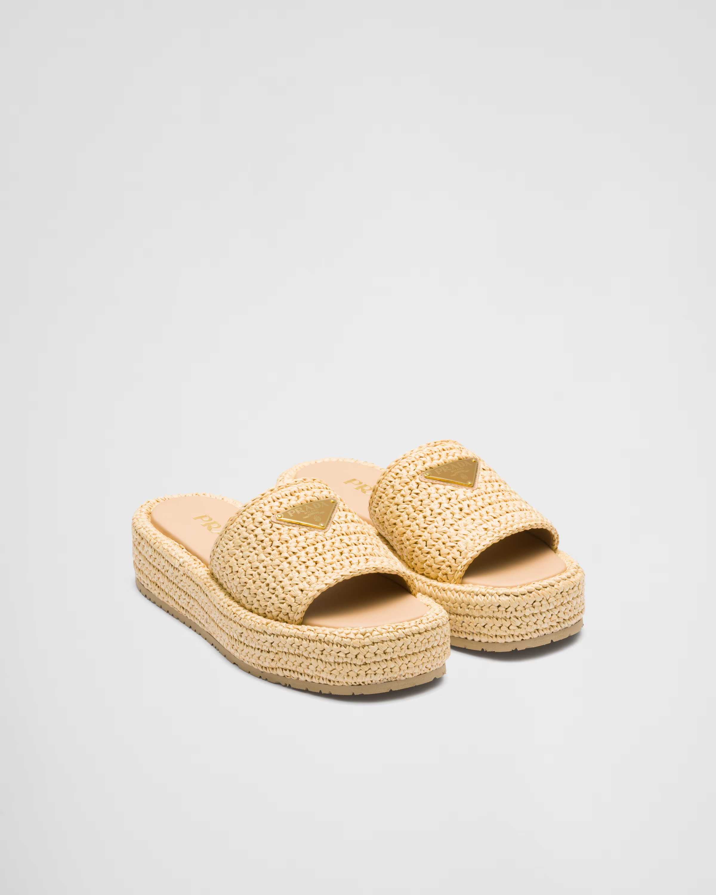 Crochet flatform slides | Prada Spa US