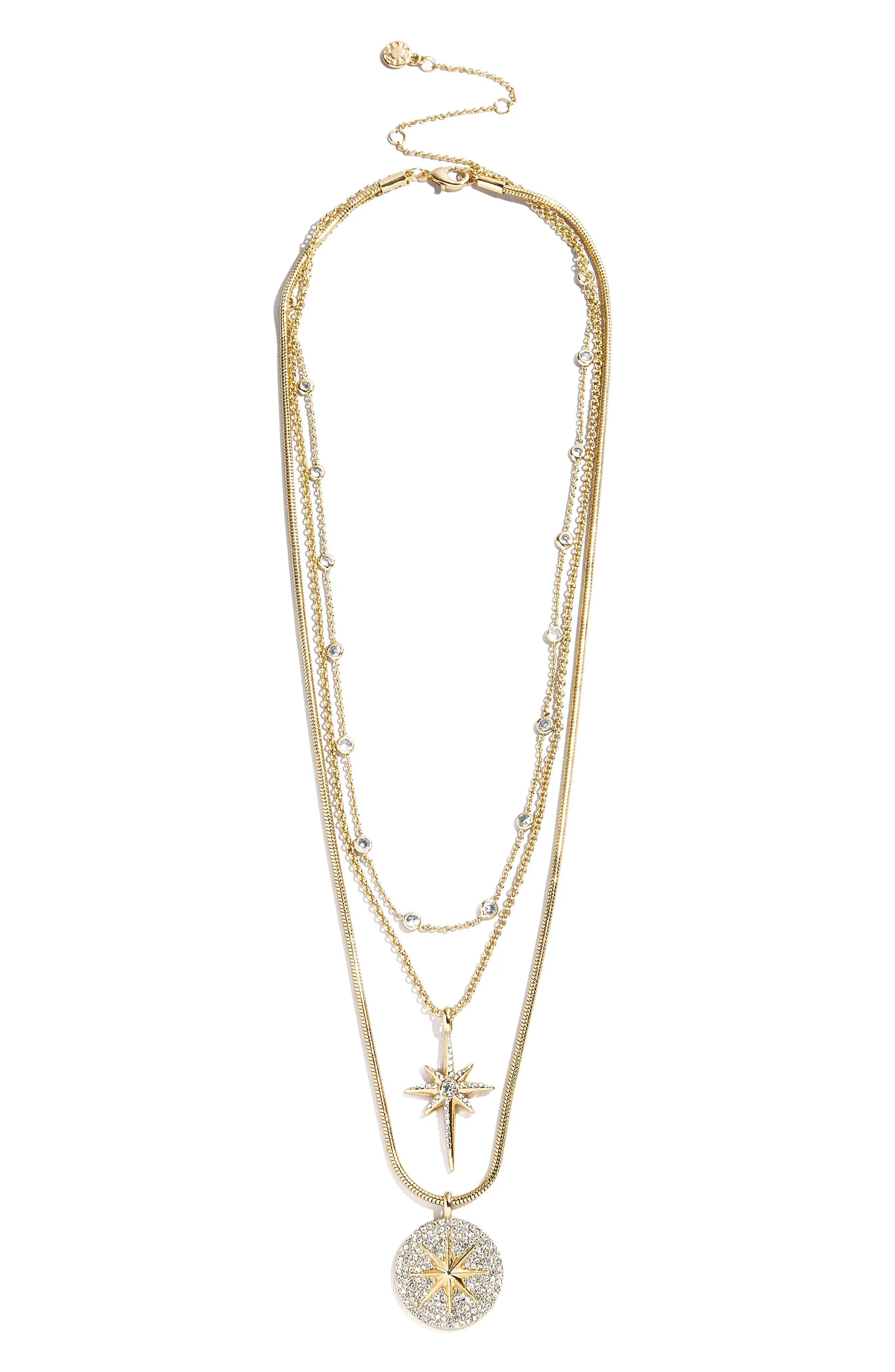 BaubleBar Lyra Celestial Layered Necklace in Clear at Nordstrom | Nordstrom