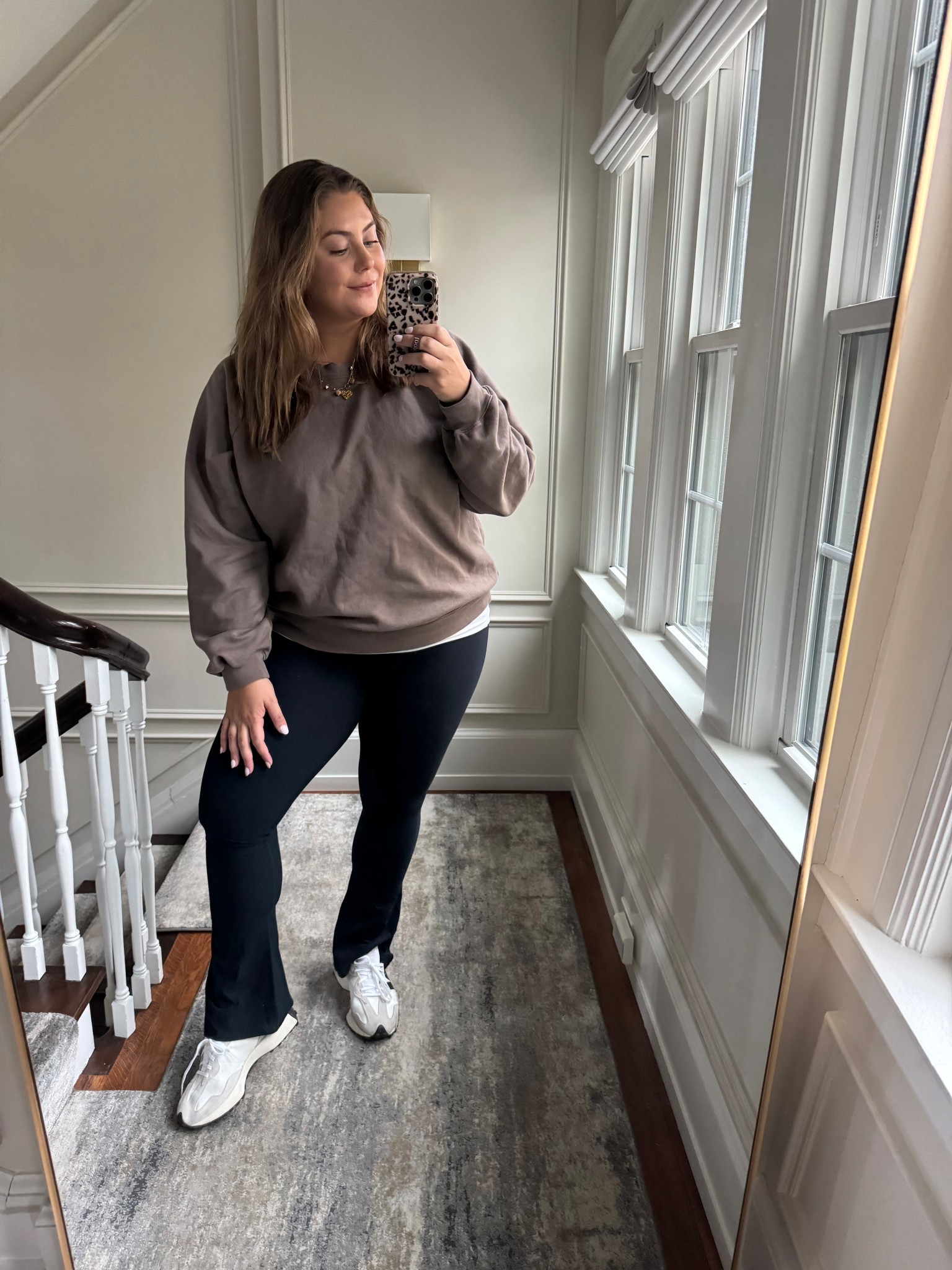 OOTD - wearing size XXL Tall in sweatshirt & T-shirt, 1X in flare leggings (use CARALYN15 on your first order at Spanx). 

#LTKStyleTip #LTKMidsize #LTKActive