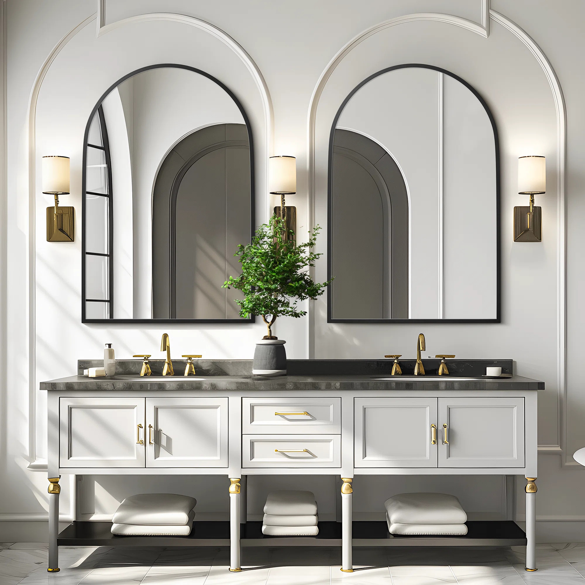 Mercury Row® Vercher Metal Arched Bathroom/Vanity Mirrors & Reviews | Wayfair | Wayfair North America