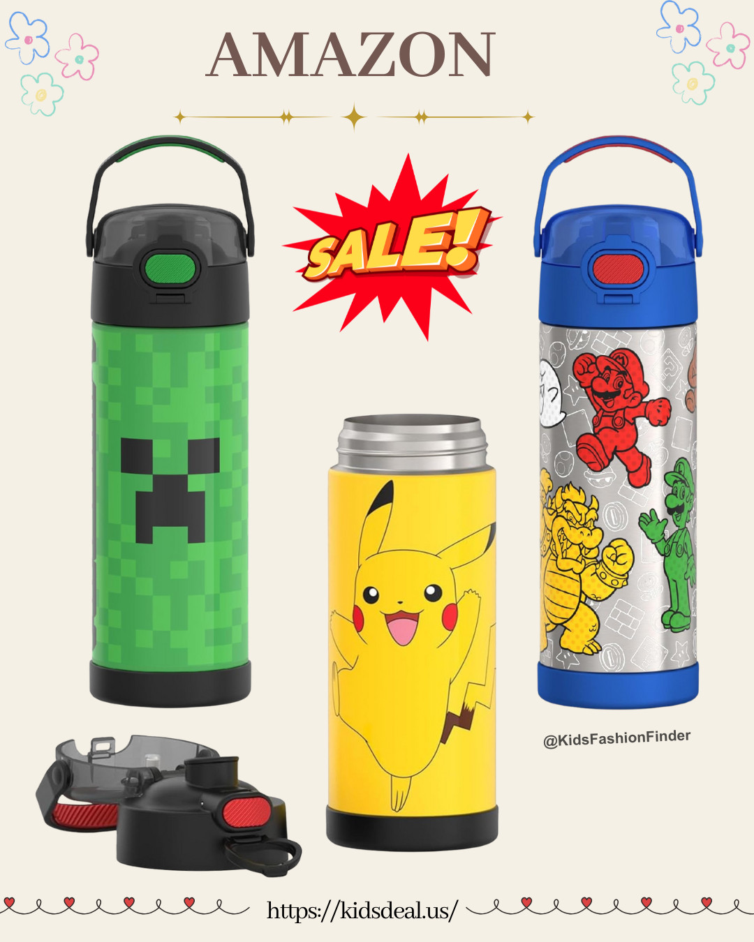 🎮✨ Stay hydrated in style! ✨🎮

The Thermos Funtainer 16oz Stainless Steel Insulated Bottles are on sale NOW — featuring Mario 🍄, Pokémon ⚡, Minecraft ⛏️ & Sonic 🦔!
Keeps drinks cold for hours ❄️ and built tough for everyday adventures. 💪

🔥 Lowest price from just $15 — don’t miss this deal! 🛒💨

#ThermosFuntainer #Mario #Pokemon #Minecraft #Sonic #BackToSchool #KidsFavorites #StayHydrated #MomFinds #DealAlert #GiftIdeas 

 

#LTKSaleAlert #LTKStyleTip #LTKKids
