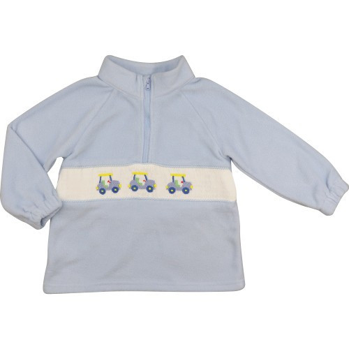 Blue Smocked Golf Cart Fleece Pullover - Shipping Mid-October | Cecil and Lou