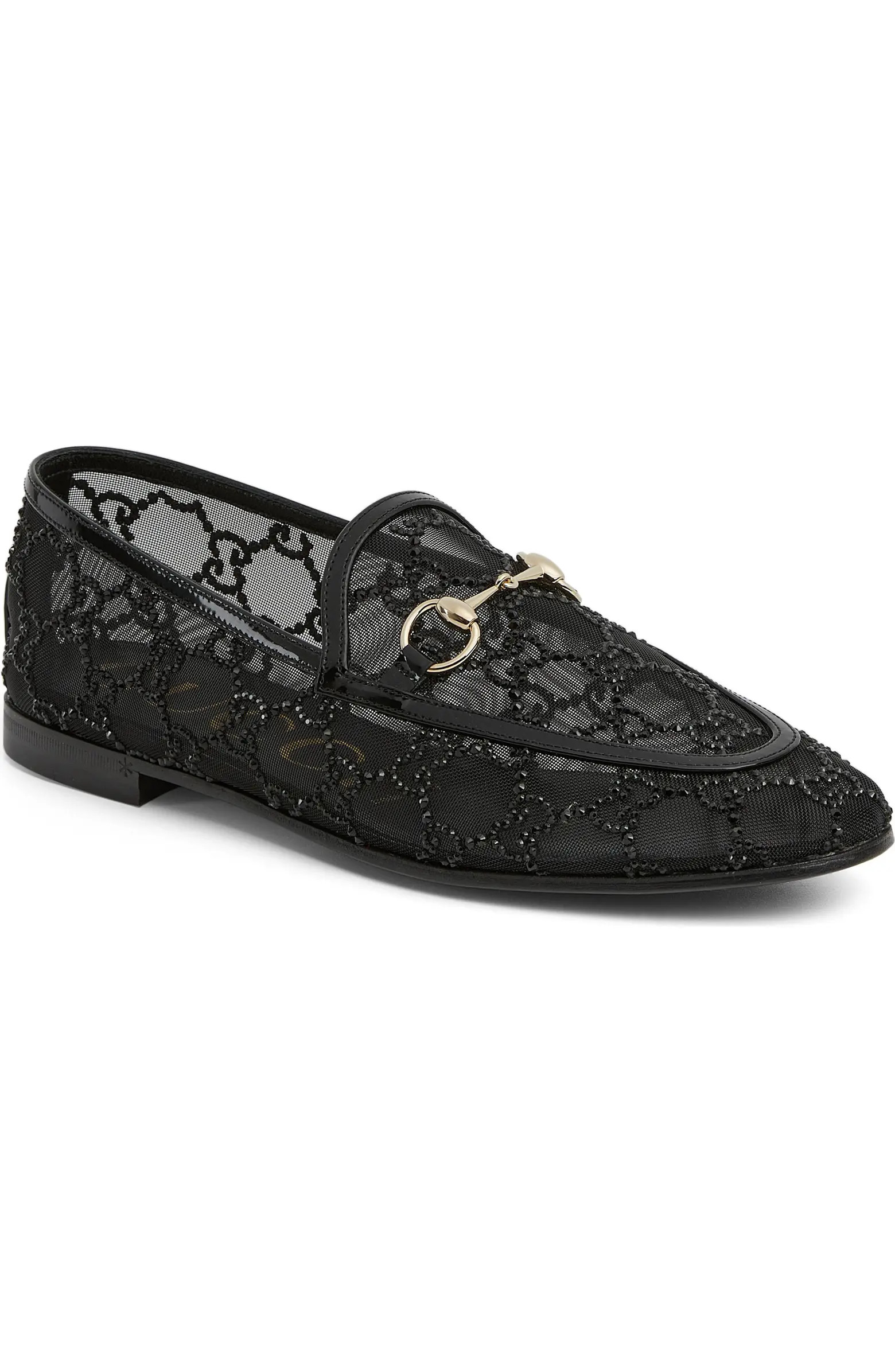 New Jordaan GG Crystal Mesh Horsebit Loafer (Women) | Nordstrom
