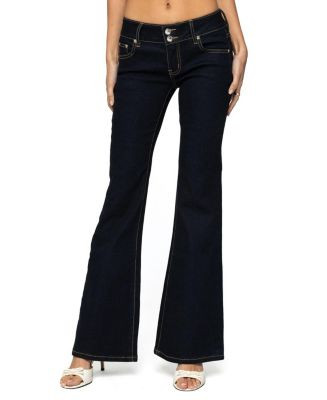 Edikted Tilda Low Rise Flared Dark Rinse Wash Jeans  | Bloomingdale's Women | Bloomingdale's (US)