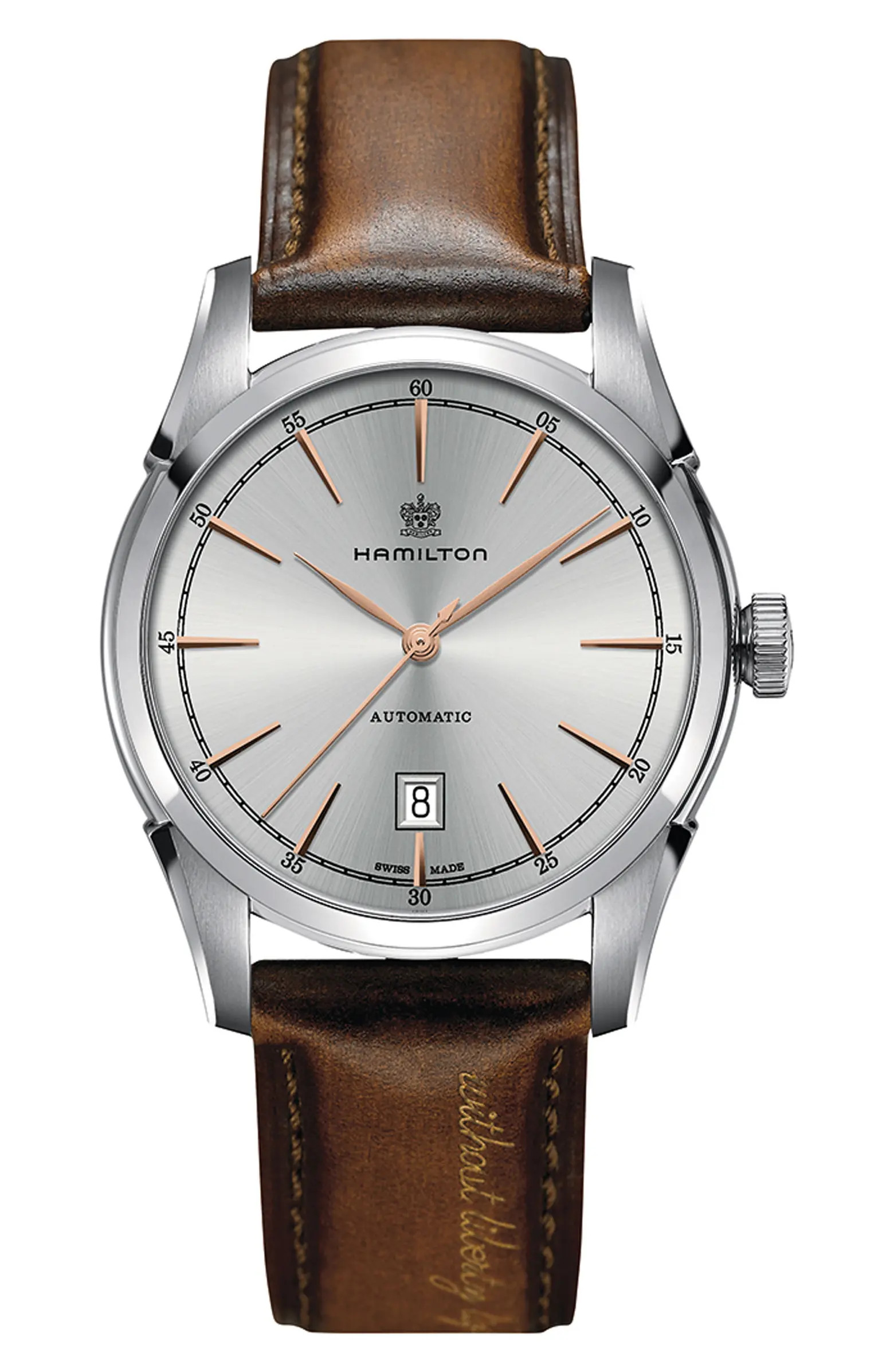 American Classic Automatic Leather Strap Watch, 42mm | Nordstrom