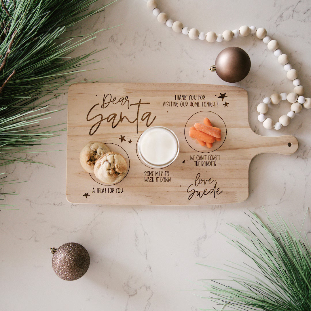 Personalized Santa Treat Board Christmas Charcuterie Santa Cookie Tray Custom Santa Board Santa T... | Etsy (US)