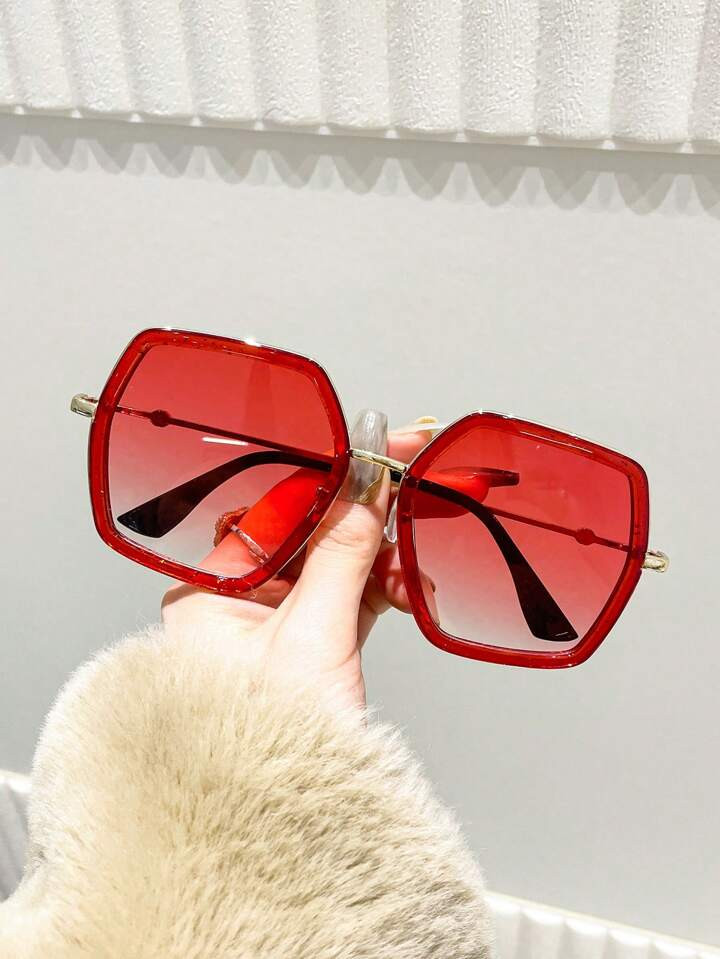 Fashionable Geometric Patterned Classic Frame Sunglasses For Women. Suitable For Driving, Traveli... | SHEIN