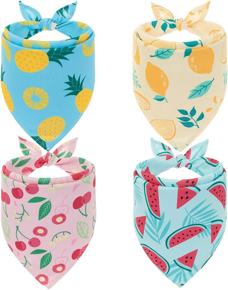Dog Cooling Bandana Set - 4 Pack Hawaiian Dog Bandanas, Pet Summer Essentials Chill Cool Out Tria... | Amazon (US)