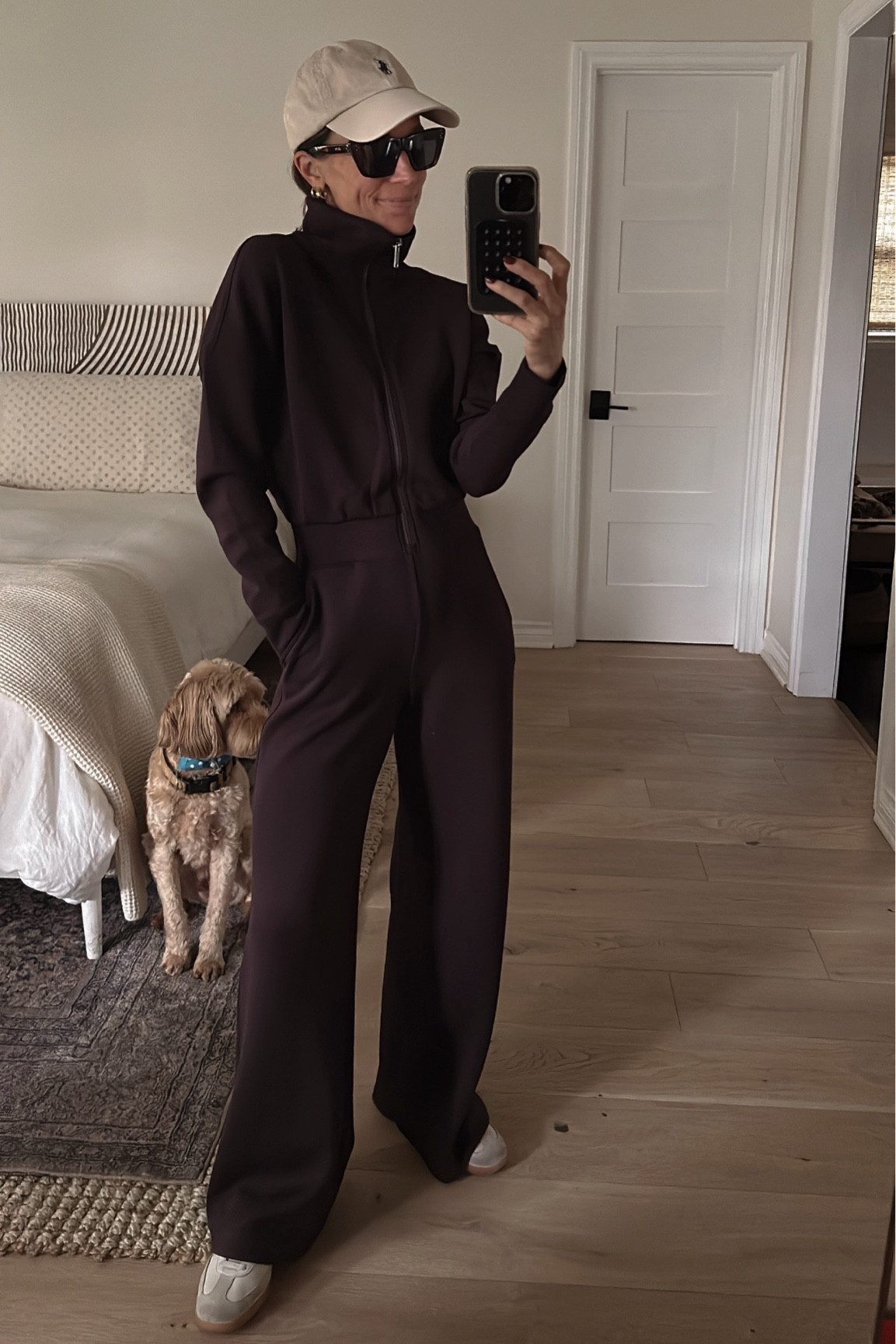Soccer Saturday in the chocolate brown jumpsuit 
So soft- I’m wearing the “short” size and it touches the ground- I’m between 5’1 and 5’2 so if you’re any shorter it might still be too long in short sizing. (Runs true to size, Xs)  HGCXSPANX for 10% off 

#LTKOver40