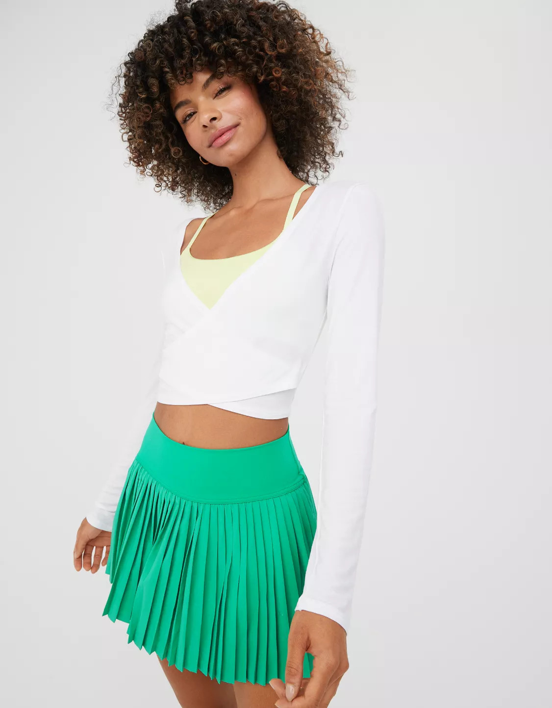 OFFLINE By Aerie Thumbs Up Twist Long Sleeve Cropped T-Shirt | Aerie