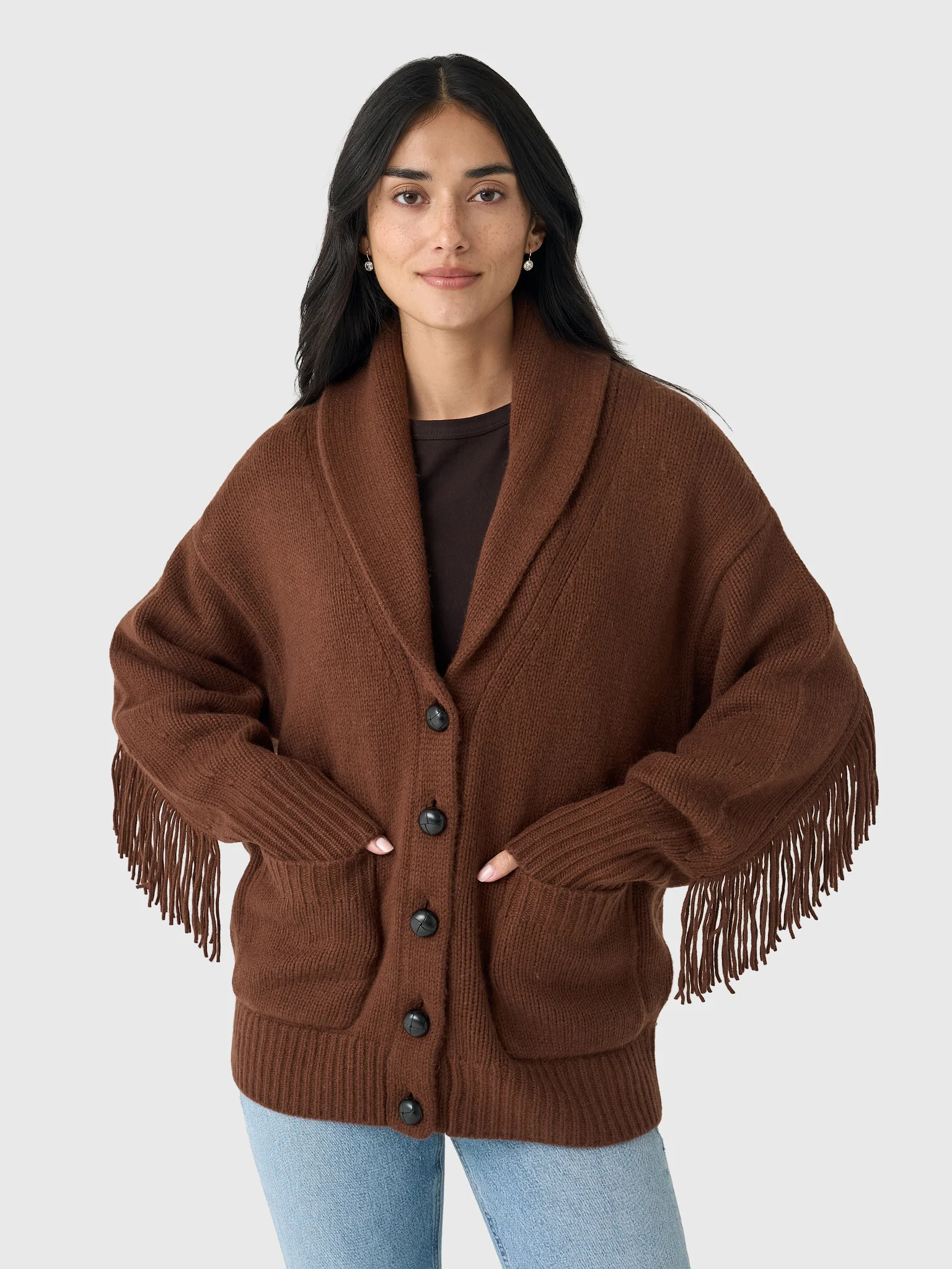 WHITE & WARREN
                      
                     Women's Cashmere Blend Luxe Fringe Car... | Saint Bernard